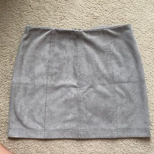Gray Suede Skirt